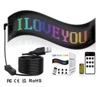 P6 590*120mm USB couleur panneau à matrice souple Ultra clair publicité Festival Led affichage voiture fenêtre adhérer écran Panal
