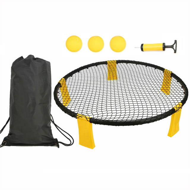 Mini Beach Volleyball Game Set Outdoor Team Sports Lawn Fitness Equipment With 3 Balls Volleyball Net 4PCS
