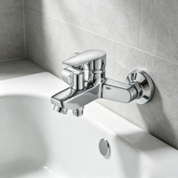 Robinet de baignoire moderne et minimaliste avec eau chaude et froide, en alliage de zinc, avec noyau en céramique, adapté aux salles de bain d'hôtels et d'appartements