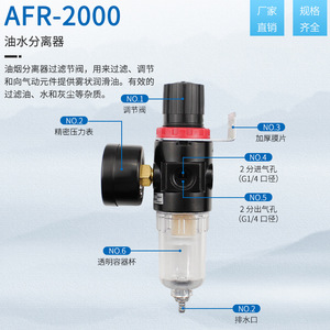 Régulateur de pression, filtre et séparateur eau-huile LiYuan AFR2000 pour processeur d'air - Pièces pneumatiques - Product Image 2