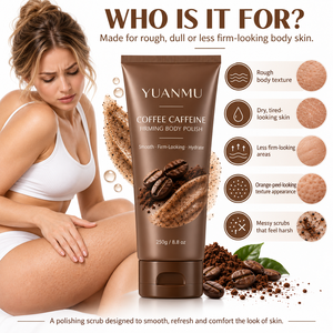 Gommage corporel raffermissant à la caféine et au guarana, 250g, marque privée OEM ODM, exfoliant lissant et tonifiant pour la peau - Product Image 3