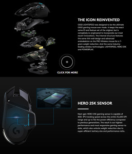Souris de jeu sans fil Logitech <span class=keywords><strong>G502</strong></span> Lightspeed avec capteur Hero <span class=keywords><strong>25K</strong></span>, compatible PowerPlay, poids réglables et éclairage RGB Lightsync - Product Image 6