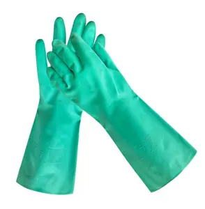 ยางถุงมือที่ใช้ในครัวเรือนที่มีผ้าฝ้ายสำหรับห้องครัวซักรีด Rubberex ถุงมือไนไตรล์