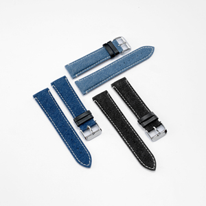 Custom Multi Color Fashion General Size Sweat-Resistant Denim Leather <b>Watch</b> Strap for Smart <b>Watch</b> - Product Image 4