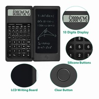 Bloc-notes à rabat CTIFREE, calculatrice scientifique graphique à 10 chiffres, tableau d'écriture LCD pour bureau et école, boutons en plastique ABS