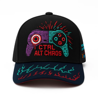 Casquette de baseball en coton 5 panneaux de haute qualité avec visière incurvée bicolore, logo personnalisé, design structuré sportif, impression en relief