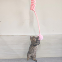 Fournitures pour animaux de compagnie direct usine : Jouet pour chat extensible avec bâton de chatouillage, balle en peluche à ressort à ventouse pour auto-entretenissement CT382 Zhejiang