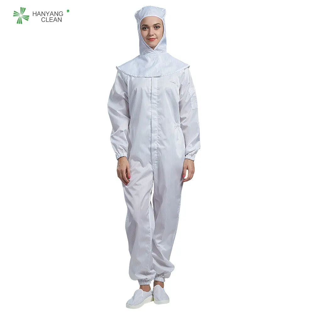 H-1108 Cleanroom esd overalls antistatic work clothes with Caps