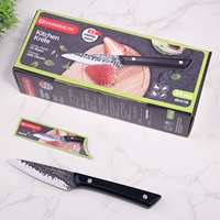Nieuw gemaakte full tang sterke roestvrijstalen plastic eco-vriendelijke ambidextere schilmes voor fruit en groenten, zwart oxide afwerking