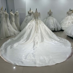 XS131 Vestido de Novia Civil de Manga Larga con Cordones, Apliques, Bordados, Lentejuelas, Perlas, Vestido de Novia Moderno con Flores de Encaje para Mujer - Product Image 6