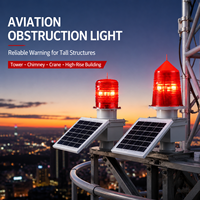 LED Rojo de 15W 1000cd IP65 con Fotocélula para Torres de Transmisión, Luces de Obstrucción de Aviación WON-SOLAR-122