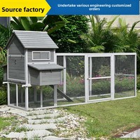 Nichoir et poulailler d'extérieur en bois massif - Imperméable, résistant au soleil et à la corrosion - Grande taille avec balcon - Aucun assemblage requis