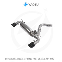 YT untuk BMW 1 seri 2.0T sistem knalpot baja tahan karat Catback dengan performa aliran tinggi bagian pipa putar otomatis