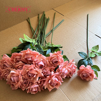 Rose artificielle à toucher réaliste, très vendue, tige unique, fleur artificielle de 13 cm, pour mariage, décoration florale de la maison.