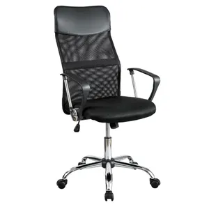 Cadeira de escritório giratória ergonômica com encosto alto ajustável e confortável de malha de venda quente