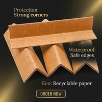 Protecteur d'angle en papier rigide personnalisé avec logo, 1 m de long, 2 pouces de large, 100 % recyclable, en papier kraft, pour protection des bords des palettes