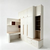 Meubles de chambre à coucher modernes sur mesure, armoire avec porte coulissante, miroir et éclairage LED, placard de rangement pour la maison