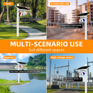 Năng lượng mặt trời bảng điều khiển bằng giọng nói báo động 130dB chó sủa gunshot với ánh sáng nhấp nháy và cảm biến hồng ngoại Detector cảnh báo ngoài trời ánh sáng OEM giọng nói - Product Image 5