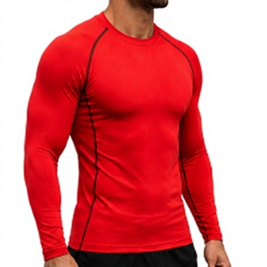 HAWK SPORTS INDUSTRIES Men Knitted Polyester Compression Body Shaping Long Sleeve Crew Neck Solid Quick Dry Sporty Base <b>Top</b> - Product Image 4