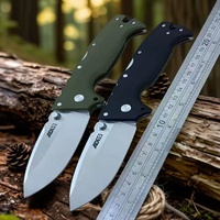 Couteau pliant SBO AD10 en acier S35VN, manche G10, haute dureté, longueur totale 21 cm, garantie 1 an, pour camping et pêche en extérieur