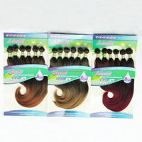 Extensions de cheveux synthétiques de haute qualité résistantes à la chaleur, lisses et soyeuses, ondulées, 6 pièces, blond vif, pour tressage et crochet Yaki