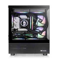 Black Mid Tower Gamer Computer MATX PC Cabinet Case Tempered Glass Side Panel Popular Computer Casing