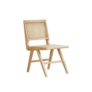 Silla de Comedor Moderna de Madera de Teca y Ratán, Estilo Escandinavo, Madera Natural Sólida, Silla de Diseño para Restaurante o Cafetería, Venta al Por Mayor, Lujo para el Hogar - Product Image 1