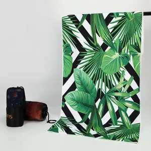 Microfiber Zee Strandlaken Aanpassen Patroon Luxe Groot Met Reistas 35*75Cm Nieuw Ontwerp Super Absorberend