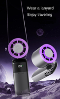 Ventilateur portable pliable à suspendre au cou, avec affichage numérique, grande puissance 4000 mAh, refroidissement par glace, nouvelle version Anfuyou.