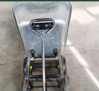 Chariot à roues robuste en acier à 4 roues pour jardin, cour, utilitaire, chariot de jardin, chariot à benne - Plateau en acier