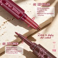 Crayon à lèvres mat violet mûre longue tenue, waterproof, non-collant, double embout, naturel, pour maquillage des lèvres