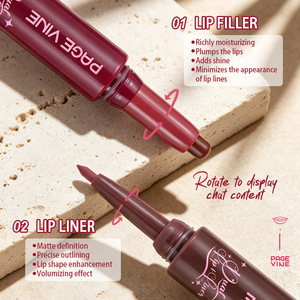 Lápiz Labial <span class=keywords><strong>Mate</strong></span> Color Morado Morera, Lápiz Delineador de Labios de Larga Duración, Resistente al Agua, Antiadherente, Delineador de Labios Natural de Doble Punta - Product Image 4
