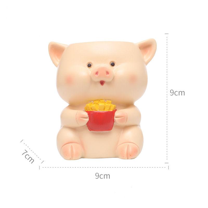 Bellissimo maialino colorato in vaso da fiori