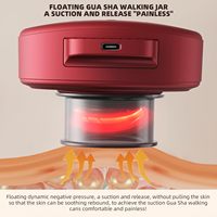 Masseur à ventouses électrique portable avec chauffage par lumière rouge, 12 niveaux d'aspiration, appareil de massage à ventouses sans fil