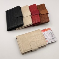 Porte-passeport antivol en cuir PU imitation crocodile tendance avec fermeture à pression, pochette de voyage multifonction grande capacité