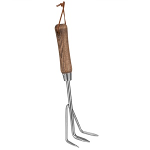 Cultivador manual de jardín de acero inoxidable, herramienta de jardinería con mango de madera para suelo suelto con <span class=keywords><strong>Toon</strong></span> - Product Image 4