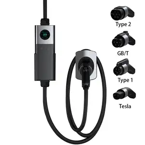 Level 1 2 Tesla Charger 16 Amp NEMA 5-15 Plug Portable Electric Car Charger Wi-Fi Enabled 25FT Cable For Tesla