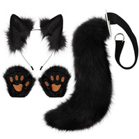 Serre-tête POWER Halloween Oreilles de Renard pour Femme, Queue de Bête, Griffes de Bête, Tenue d'Halloween, Oreilles de Bête Réalistes en Peluche, Accessoires de Cosplay