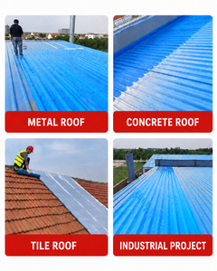 Bâche de <span class=keywords><strong>toiture</strong></span> en acier ondulé bleu pare-chaleur 1,2 mm, résistante aux intempéries, anticorrosion, robuste, auto-adhésive, imperméabilisante - Product Image 3