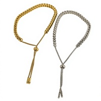 Bracelet en chaîne tressée réglable en acier inoxydable de style européen et américain, unisexe, bijou de main polyvalent