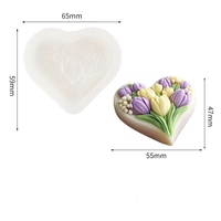 Moule à gâteau en silicone de qualité alimentaire en forme de cœur de tulipe, résistant au four, écologique, réutilisable, facile à démouler, pour la pâtisserie DIY, sac OPP