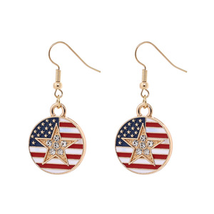 Pendientes de Joyería de Moda para el Día de la Independencia de EE. UU. 2026, Pendientes con Forma de Corazón con la Bandera Estadounidense del <span class=keywords><strong>4</strong></span> de Julio para el 250 Aniversario - Product Image 4