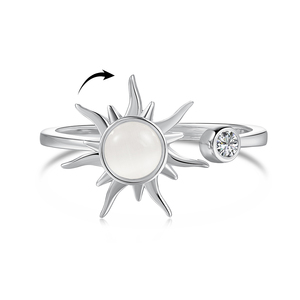 Dylam Cz Rotatable Anxiety <strong>Ring</strong> Open Charm Best Friend Gift Jewelry Waterproof S925 Silver 18K Gold <strong>Sunflower</strong> <strong>Rings</strong> for Women - Product Image 1