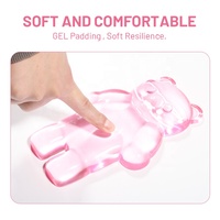 Tapis de souris transparent pour clavier personnalisé pour PC Tapis de souris de jeu au design cristal avec repose-poignet Tapis en gel en forme d'ours pour la maison et le bureau