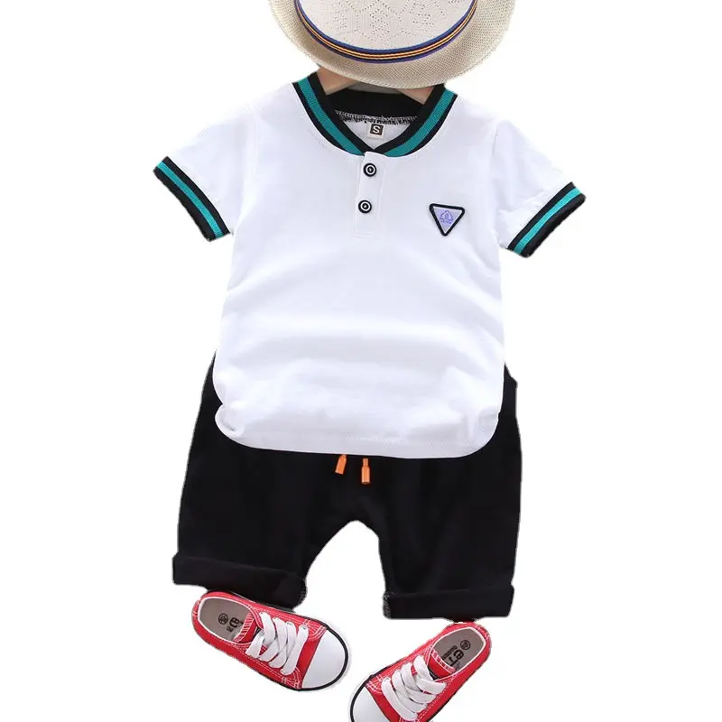 Children's Casual Two-Piece Suit Boys Summer Clothes Trendy Infant Polo Shirt Short Sleeve Suit