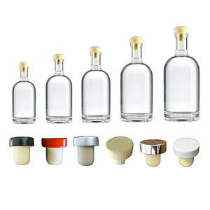 Bouteilles à liqueur en verre givré blanc cristal sur mesure (700ml/750ml/1000ml) - Couleurs et formes personnalisables, bouchon scellé, marque Oymay - Product Image 4