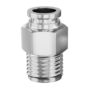 Connecteur pneumatique rapide PC8-02 tout en cuivre nickelé 6mm/8mm pour tube d'air flexible PU, connecteur droit, pièces pneumatiques - Product Image 2