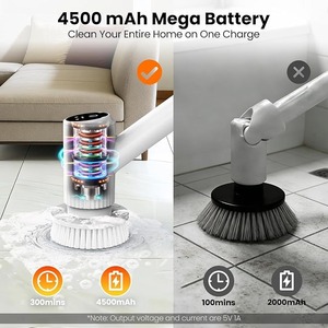 Brosse de nettoyage électrique sans fil rotative rechargeable avec têtes interchangeables pour la cuisine - Product Image 4