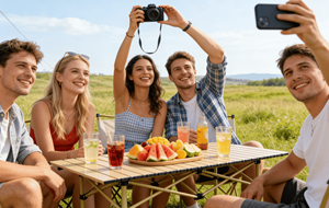 <span class=keywords><strong>Table</strong></span> de pique-nique pliable portable pour le <span class=keywords><strong>camping</strong></span> en plein air, construction facile à monter, idéale pour les pique-niques en plein air, la plage, la randonnée, la pêche, les barbecues et les voyages - Product Image 3