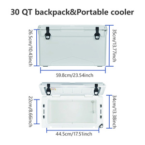 Hộp giữ lạnh cắm trại ngoài trời bằng nhựa LLDPE+PU đúc xoay, dung tích 30/35/50QT, giữ đá được 5 ngày, dùng để bảo quản bia/rượu/mồi câu, chuỗi lạnh - Product Image 2